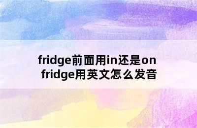 fridge前面用in还是on fridge用英文怎么发音